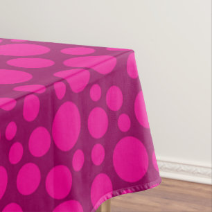 Pink polka dot tablecloth