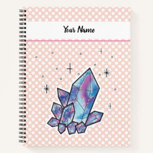 Pink Polka Dot Universe Diamond Personalised Notebook