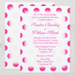 Pink Polka Dot Wedding Invitation