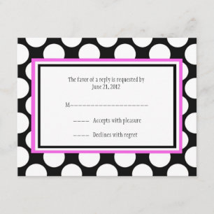 Pink Polka Dot Wedding RSVP Cards