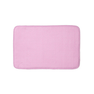 Pink polka dots bath mat