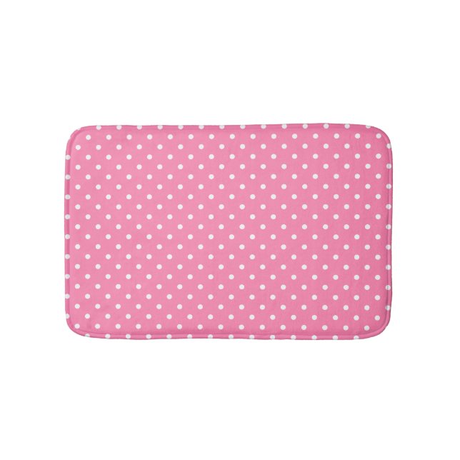 Pink Polka Dots Bath Mat (Front)
