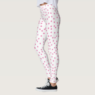 Pink Polka Dots Cute & Preppy Leggings