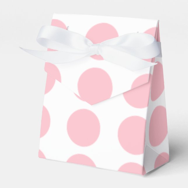 Pink Polka Dots Design Favour Box (Front Side)