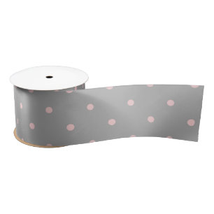 Pink Polka Dots Girly Feminine Grey Cute Easter Satin Ribbon