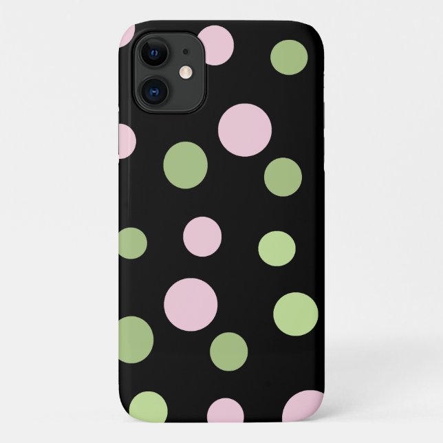 Pink Polka Dots, Green Polka Dots, Dots, Dotted Case-Mate iPhone Case (Back)