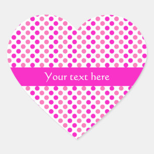 Pink Polka Dots Heart Sticker