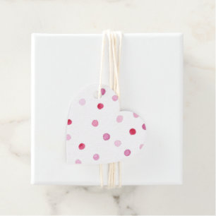 Pink Polka Dots Heart Sweet Love Artisan Favour Tags