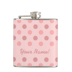 Pink Polka Dots Hip Flask