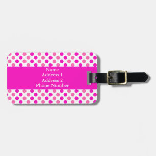 Pink Polka Dots Luggage Tag