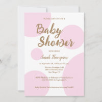 Pink Polka dots Modern Chic Baby Shower