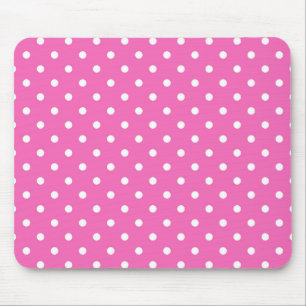 pink polka dots mouse pad