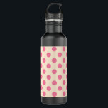 Pink polka dots on cream 710 ml water bottle<br><div class="desc">Pink polka dots on cream</div>