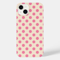 Pink polka dots on cream