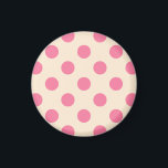 Pink polka dots on cream magnet<br><div class="desc">Pink polka dots on cream</div>