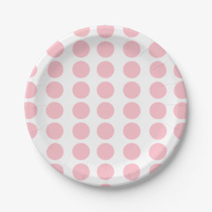 Pink Polka Dots  Paper Plate