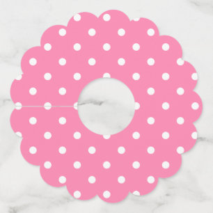 Pink Polka Dots Paper Wine Glass Tags