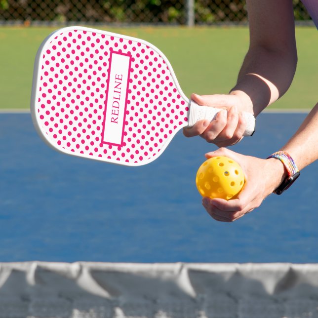 Pink Polka dots Pickleball Paddle (Insitu)