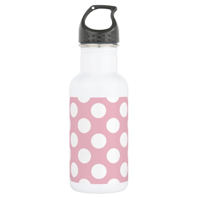 Pink Polka Dots, Polka Dot Pattern, Dots, Dotted 532 Ml Water Bottle (Front)