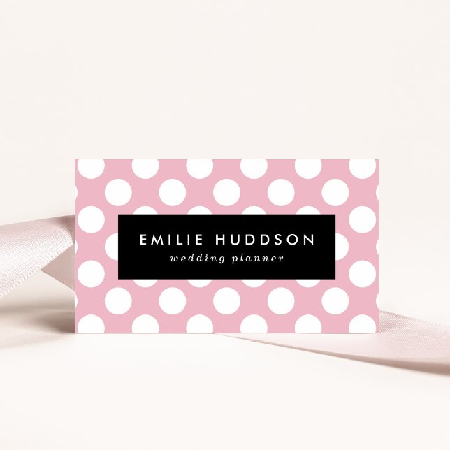 Pink Polka Dots, Polka Dot Pattern, Dots, Dotted Business Card (Creator Uploaded)