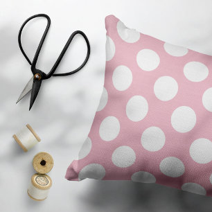 Pink Polka Dots, Polka Dot Pattern, Dots, Dotted Decorative Cushion