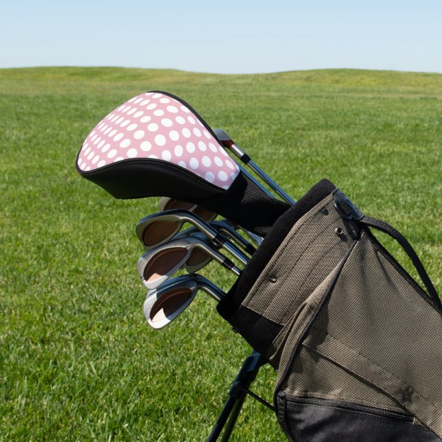 Pink Polka Dots, Polka Dot Pattern, Dots, Dotted Golf Head Cover (In Situ)