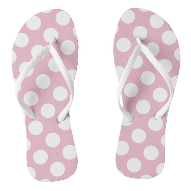 Pink Polka Dots, Polka Dot Pattern, Dots, Dotted Jandals (Footbed)