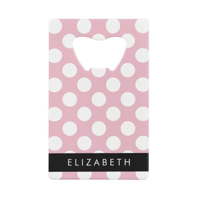 Pink Polka Dots, Polka Dot Pattern, Your Name (Front)