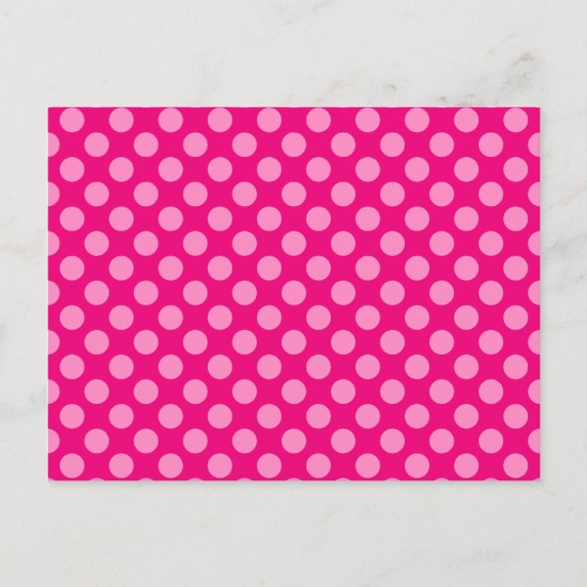 Pink Polka Dots Postcard (Front)