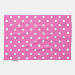 pink polka dots tea towel