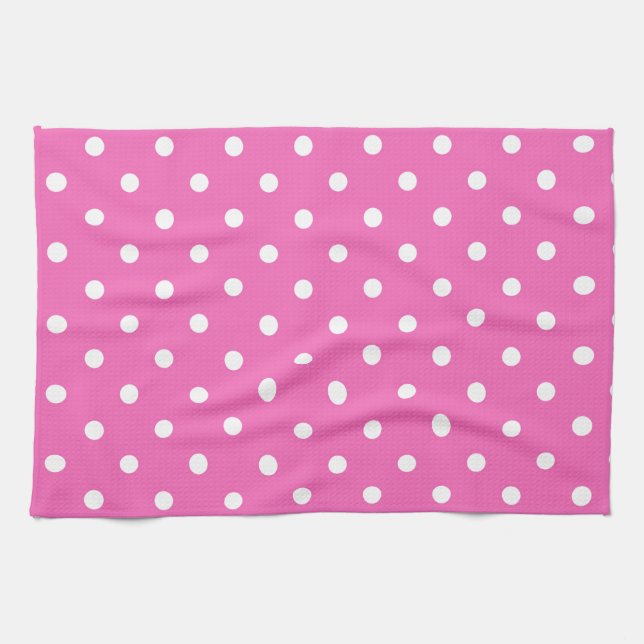 pink polka dots tea towel (Horizontal)