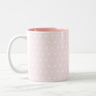 Pink Polka Dots Two-Tone Coffee Mug