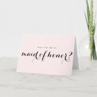 Pink Polka Dots Will You Be My Maid of Honour Card