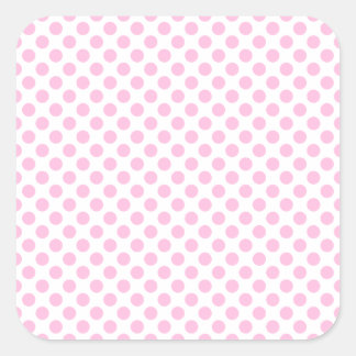 Pink Polka Dots with Customisable Background Square Sticker