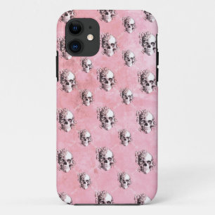-PINK POLKA SKULL IPHONE CASE- iPhone 11 CASE