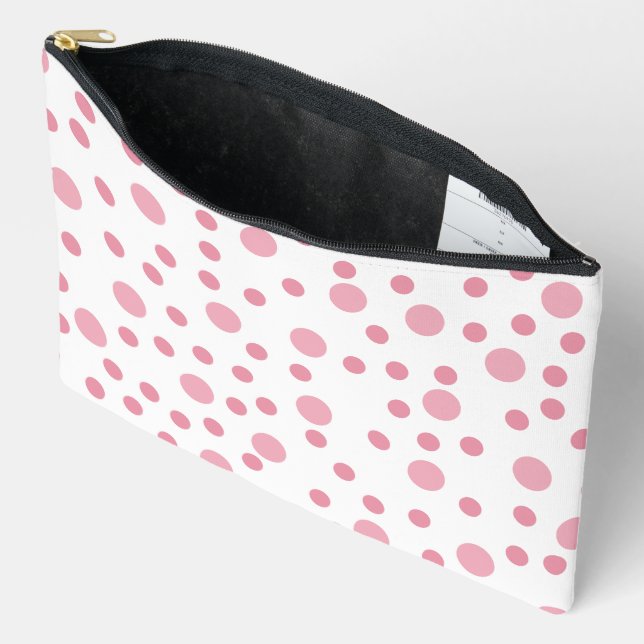 Pink Polka Socks Accessory Pouch (Open)