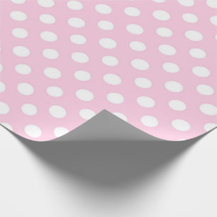 Pink Polkadot Girly Modern Cute Wrapping Paper