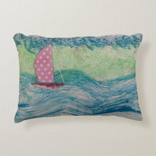 Pink Polkadot Sail Decorative Cushion