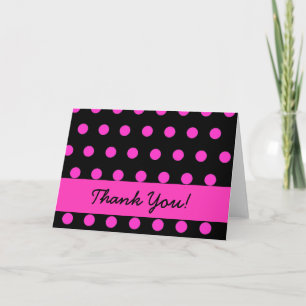 Pink Polkadot thank you Card