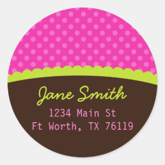 Pink Polkadots Address Sticker Image