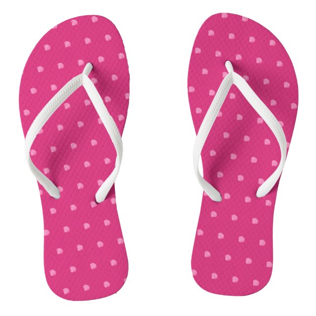Pink Polkadots-Seashells- Jandals (Footbed)