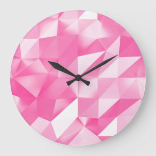 Pink polygon background: abstract 3D rendering Large Clock
