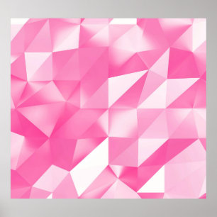 Pink polygon background: abstract 3D rendering Poster
