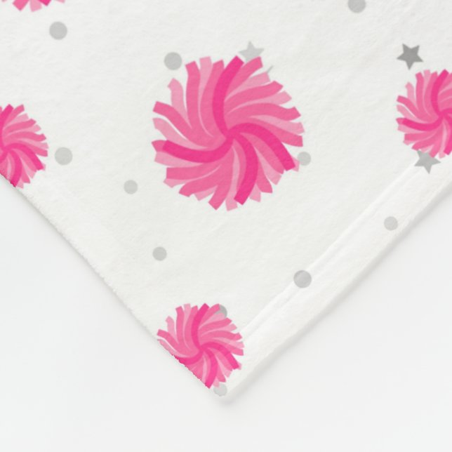 Pink Pom Poms Pattern, Cheerleader, Cheer Squad Fleece Blanket (Corner)