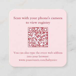 Pink Pomegranate Fall Bridal Shower QR Code RSVP Enclosure Card