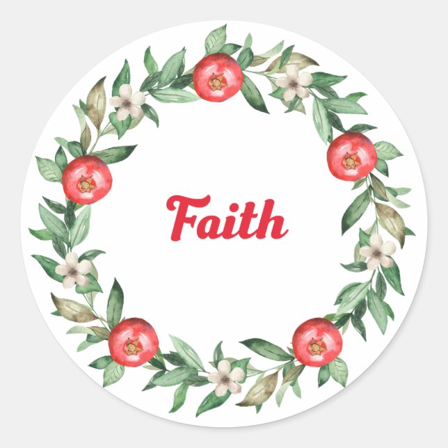 Pink Pomegranate Spiritual Stickers - Faith (Front)