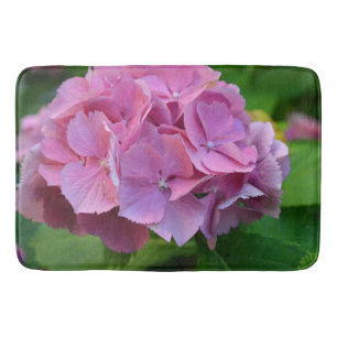 Pink Pompom Hydrangea Hortensia Flower Bath Mat
