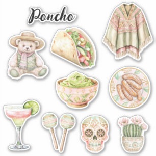 Pink Poncho Churros Sugar Skull Gaucamole Cactus