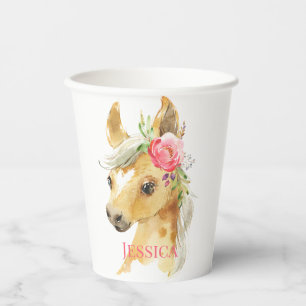 Pink Pony Baby Shower  Paper Cups