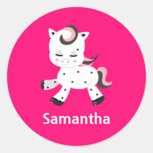 Pink Pony Classic Round Sticker
